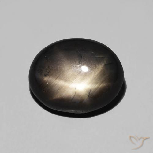 5.50ct Natürlicher Schwarz Sternsaphir, Oval, Lichtundurchlässig