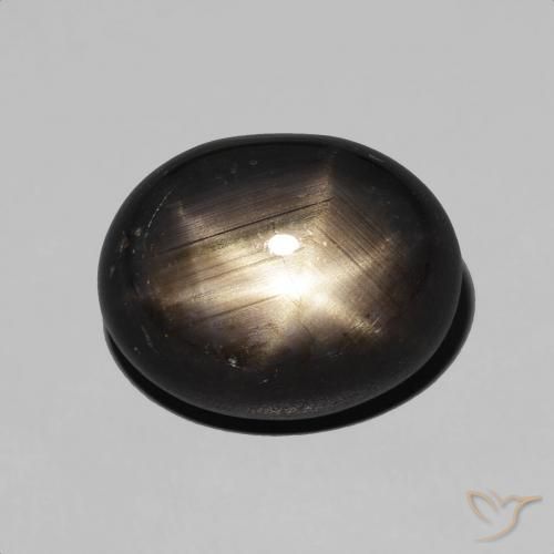 7.18ct Natürlicher Schwarz Sternsaphir, Oval, Lichtundurchlässig