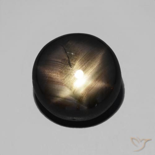 6.21ct Natürlicher Schwarz Sternsaphir, Runden, Lichtundurchlässig