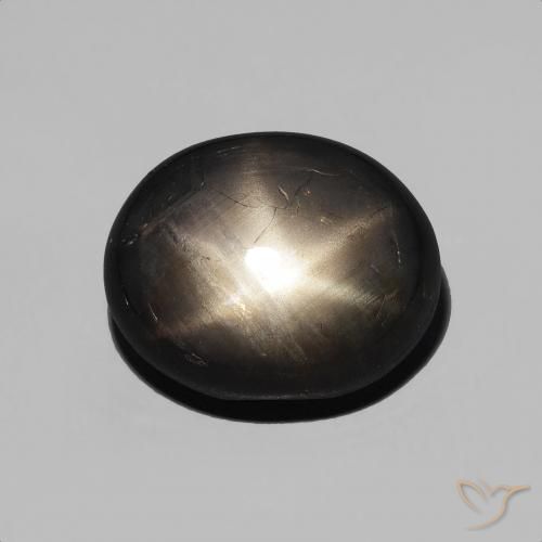 4.92ct Natürlicher Schwarz Sternsaphir, Oval, Lichtundurchlässig