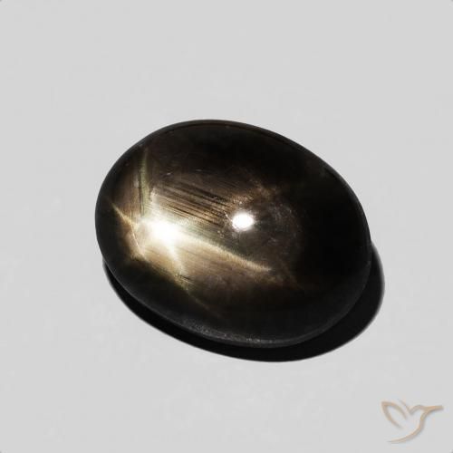 9,17 ctw natürlicher Schwarz Sternsaphir, Oval, Lichtundurchlässig