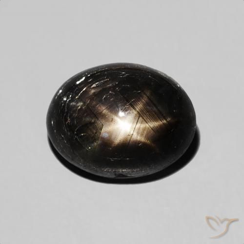 3.50ct Natürlicher Schwarz Sternsaphir, Oval, Lichtundurchlässig