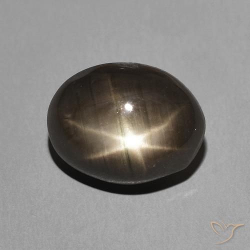3.50ct Natürlicher Schwarz Sternsaphir, Oval, Lichtundurchlässig