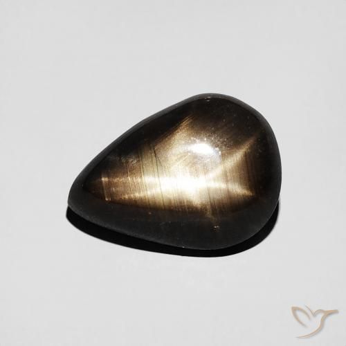 4.01ct Natürlicher Schwarz Sternsaphir, Birnenform, Lichtundurchlässig