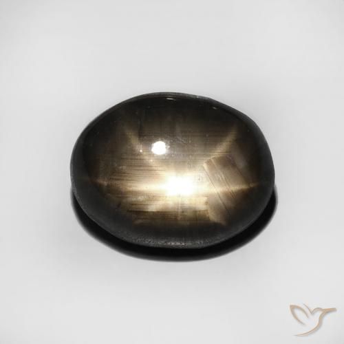 5.13ct Natürlicher Schwarz Sternsaphir, Oval, Lichtundurchlässig