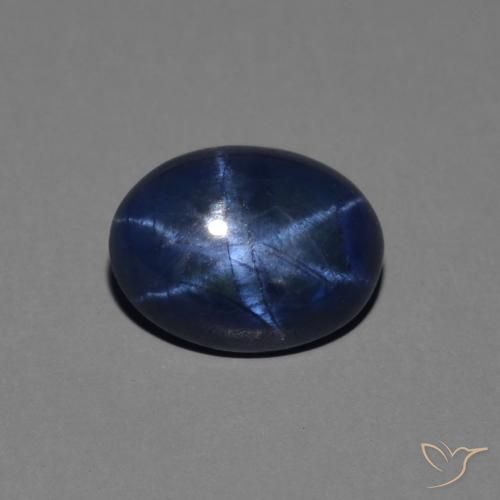 1.44ct Natürlicher dunkelblau Sternsaphir, Oval, Lichtundurchlässig