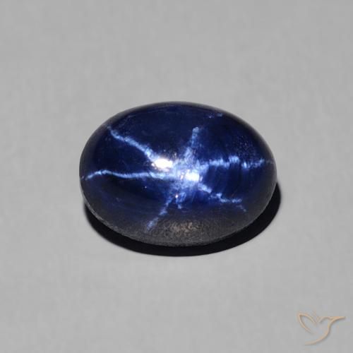 1.80ct Natürlicher Navy blau Sternsaphir, Oval, Lichtundurchlässig