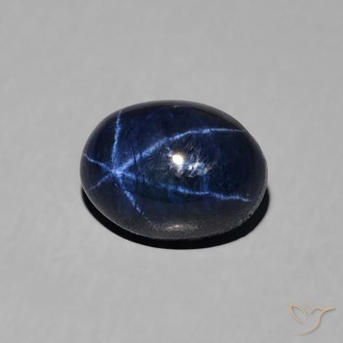 9,17 ctw natürlicher tiefblau Sternsaphir, Oval, Lichtundurchlässig