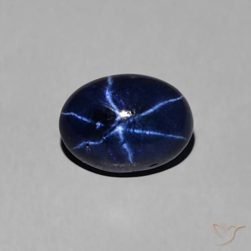 1.36ct Natürlicher Navy blau Sternsaphir, Oval, Lichtundurchlässig