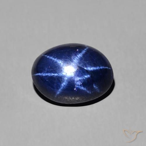 1.95ct Natürlicher Navy blau Sternsaphir, Oval, Lichtundurchlässig