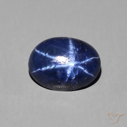 1.63ct Natürlicher tiefblau Sternsaphir, Oval, Lichtundurchlässig