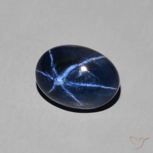 9,17 ctw natürlicher dunkelblau Sternsaphir, Oval, Lichtundurchlässig