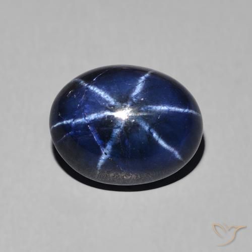 3.46ct Natürlicher tiefblau Sternsaphir, Oval, Lichtundurchlässig