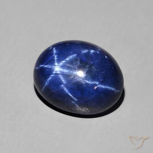 9,17 ctw natürlicher tiefblau Sternsaphir, Oval, Lichtundurchlässig