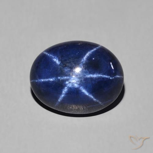 3,39 ctw natürlicher blauer Stern-Saphir, Oval Schliff, Lichtundurchlässig