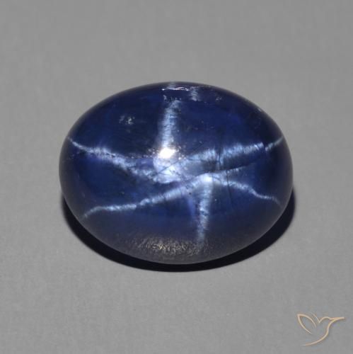 3.06ct Natürlicher tiefblau Sternsaphir, Oval, Lichtundurchlässig