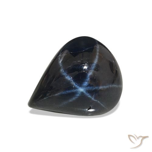 3.94ct Tiefes Marineblau Sternsaphir, Birnenform, Lichtundurchlässig