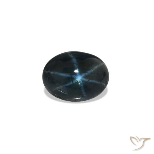 0.47ct tiefblau Sternsaphir, Oval, Lichtundurchlässig