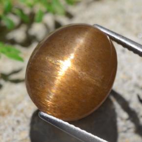 9,17 ctw natürlicher Mittel-Hellbraun Sternsonnenstein, Oval Schliff, Lichtundurchlässig