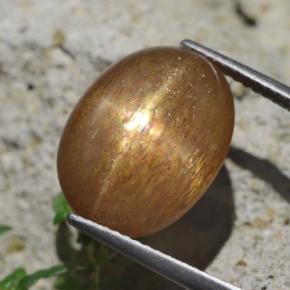 9,17 ctw natürlicher gold-braun Sternsonnenstein, Oval Schliff, Lichtundurchlässig