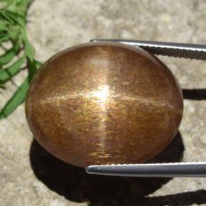 9,17 ctw natürlicher gold-braun Stern-Sonnenstein, Oval Schliff, Lichtundurchlässig