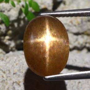 4,80 ctw natürlicher brauner Stern-Sonnenstein, Oval Schliff, Lichtundurchlässig