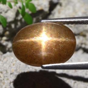 4,80 ctw natürlicher brauner Stern-Sonnenstein, Oval Schliff, Lichtundurchlässig