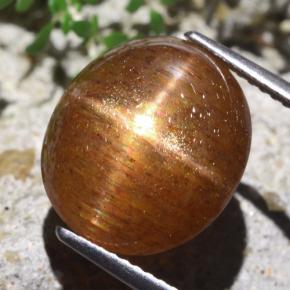 9,36 ctw natürlicher brauner Stern-Sonnenstein, Oval Schliff, Lichtundurchlässig