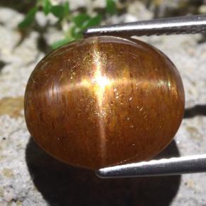 9,36 ctw natürlicher brauner Stern-Sonnenstein, Oval Schliff, Lichtundurchlässig