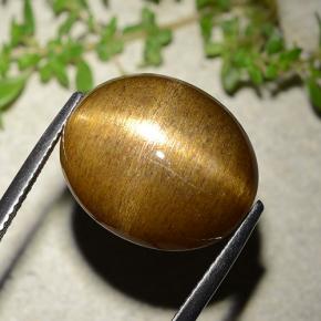 9,17 ctw natürlicher gold-braun Sternsonnenstein, Oval Schliff, Lichtundurchlässig