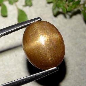 9,17 ctw natürlicher gold-braun Sternsonnenstein, Oval Schliff, Lichtundurchlässig
