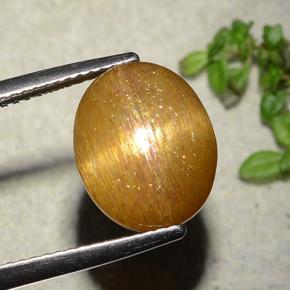 9,17 ctw natürlicher gold-braun Sternsonnenstein, Oval Schliff, Lichtundurchlässig