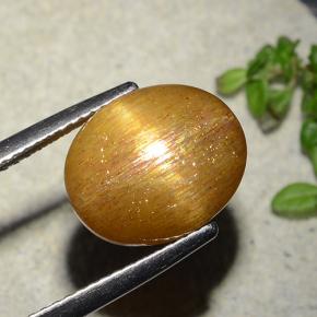 9,17 ctw natürlicher gold-braun Sternsonnenstein, Oval Schliff, Lichtundurchlässig