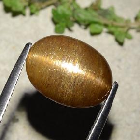 9,17 ctw natürlicher gold-braun Sternsonnenstein, Oval Schliff, Lichtundurchlässig