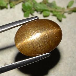 9,17 ctw natürlicher gold-braun Sternsonnenstein, Oval Schliff, Lichtundurchlässig
