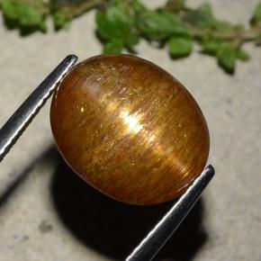 9,17 ctw natürlicher Goldbraun Stern-Sonnenstein, Oval Schliff, Lichtundurchlässig