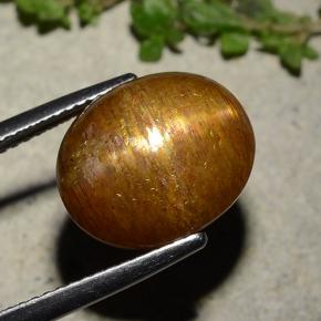 9,17 ctw natürlicher Goldbraun Stern-Sonnenstein, Oval Schliff, Lichtundurchlässig