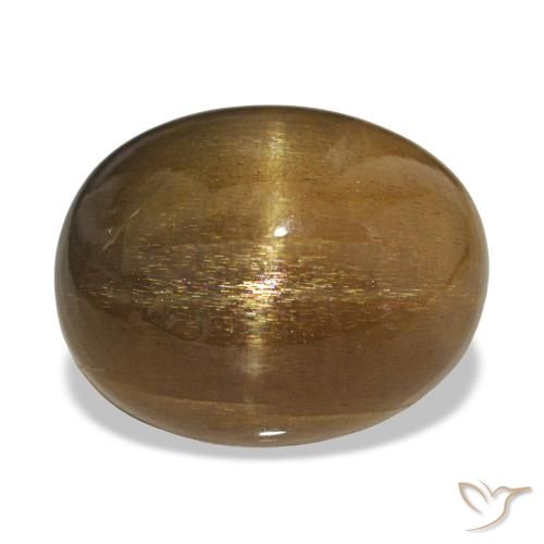 9,17 ctw natürlicher hellbraun Sternsonnenstein, Oval Schliff, Lichtundurchlässig