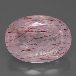 6,57 ctw natürlicher roter Erdbeerquarz, Transparent, Transparent / Lichtdurchlässig