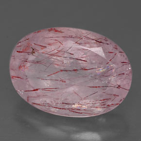 6,57 ctw natürlicher roter Erdbeerquarz, Transparent, Transparent / Lichtdurchlässig