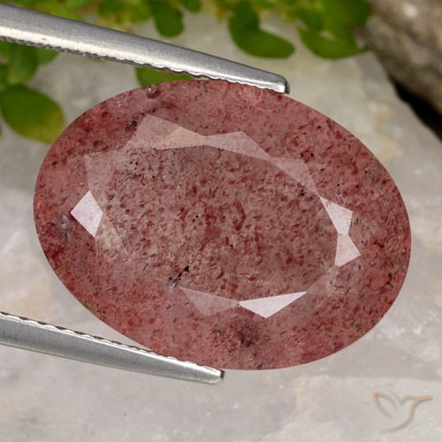 9.14ct Natürlicher Mittel-Dunkelrot Erdbeerquarz, Oval, Lichtdurchlässig