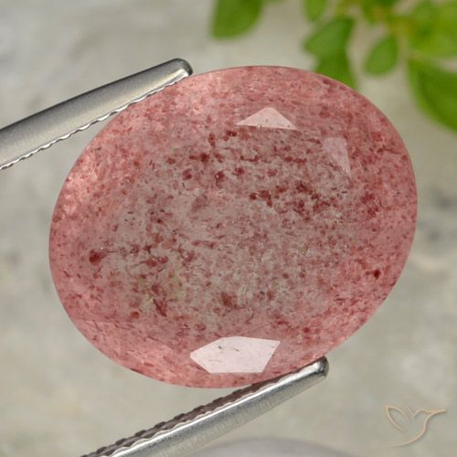 10.28ct Natürlicher orange-rosa Erdbeerquarz, Oval, Lichtdurchlässig