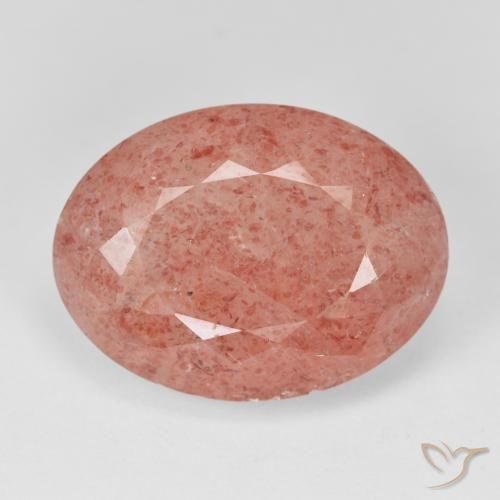 17.53ct Natürlicher Mittelrot Erdbeerquarz, Oval, Lichtdurchlässig