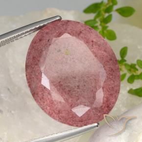 9,17 ctw natürlicher tiefrot Erdbeerquarz, Oval, Lichtdurchlässig