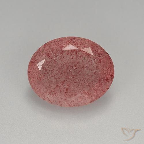 7.64ct Natürlicher Intensives Rosa Erdbeerquarz, Oval, Lichtdurchlässig