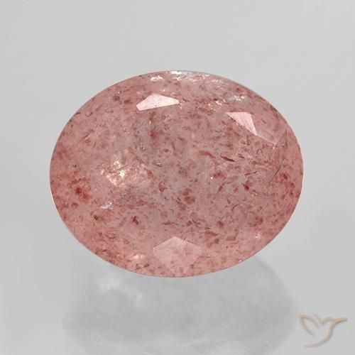 11.84ct Natürlicher orange-rosa Erdbeerquarz, Oval, Lichtdurchlässig