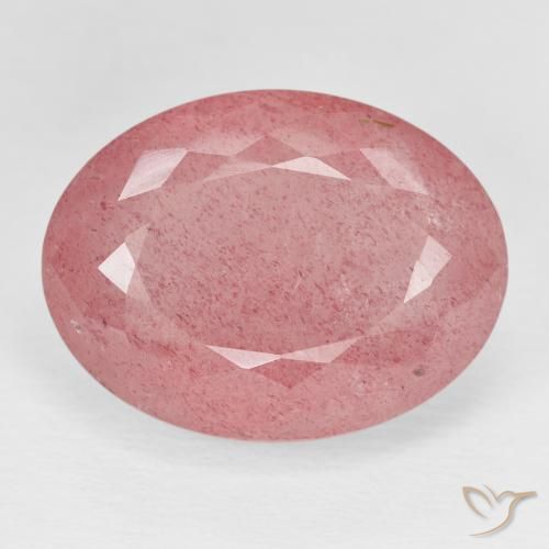 23.33ct Natürlicher tiefrot Erdbeerquarz, Oval, Lichtdurchlässig