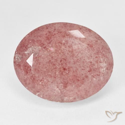 20.31ct Natürlicher Mittelrosa Erdbeerquarz, Oval, Lichtdurchlässig