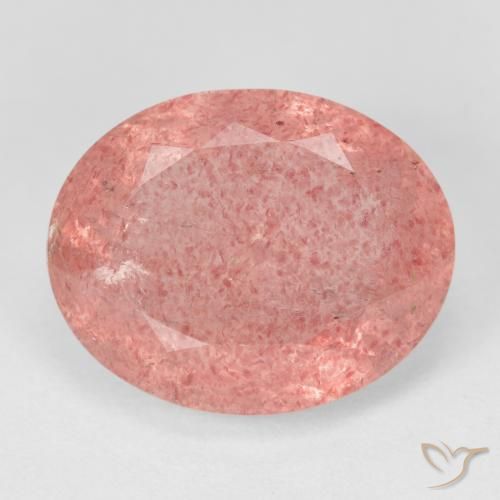 8.41ct Natürlicher hellrose-rosa Erdbeerquarz, Oval, Lichtdurchlässig