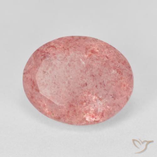8.02ct Natürlicher Mittelrosa Erdbeerquarz, Oval, Lichtdurchlässig
